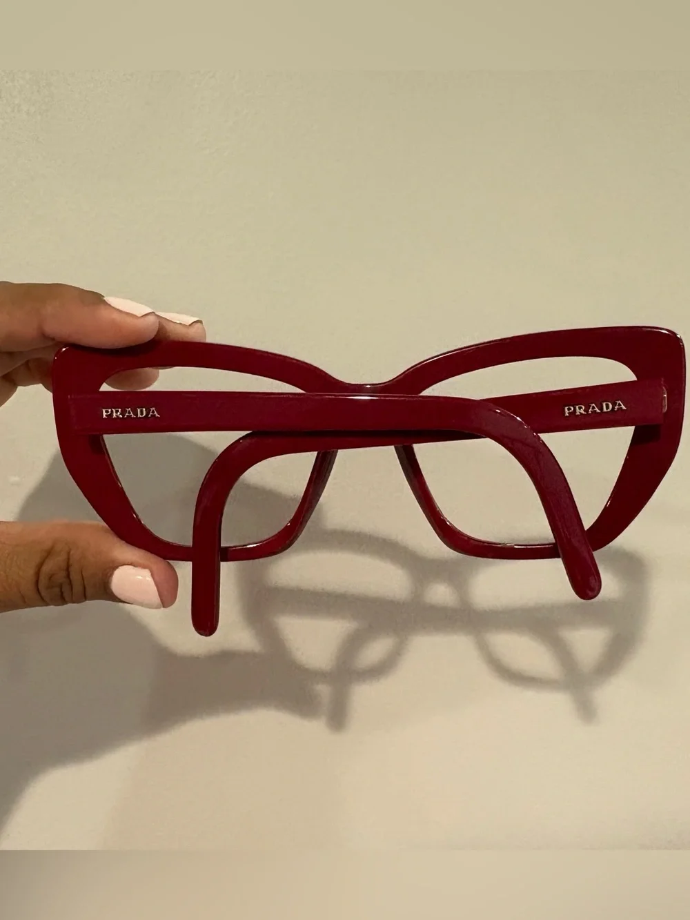 PRADA SPR 08V Red Cat Eye Frames. No Lenses.